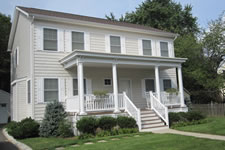 The distinctive front porch was designed by the owner after examining many homes to be sure the look was perfect for the neighborhood.